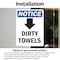 Signmission Dirty Towels (Down Arrow) Sign With Symbol, 3.5 in W x Rectangle, Vinyl Decal OS-2PACK-NS-D-35-V-11039 - alternate 4